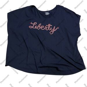 Lane Bryant embroidered liberty patriotic tee shirt